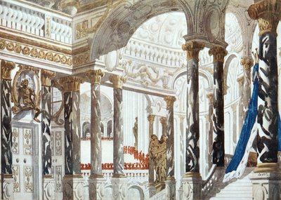 Scenery design for The Baptism, from Sleeping Beauty by Leon Bakst